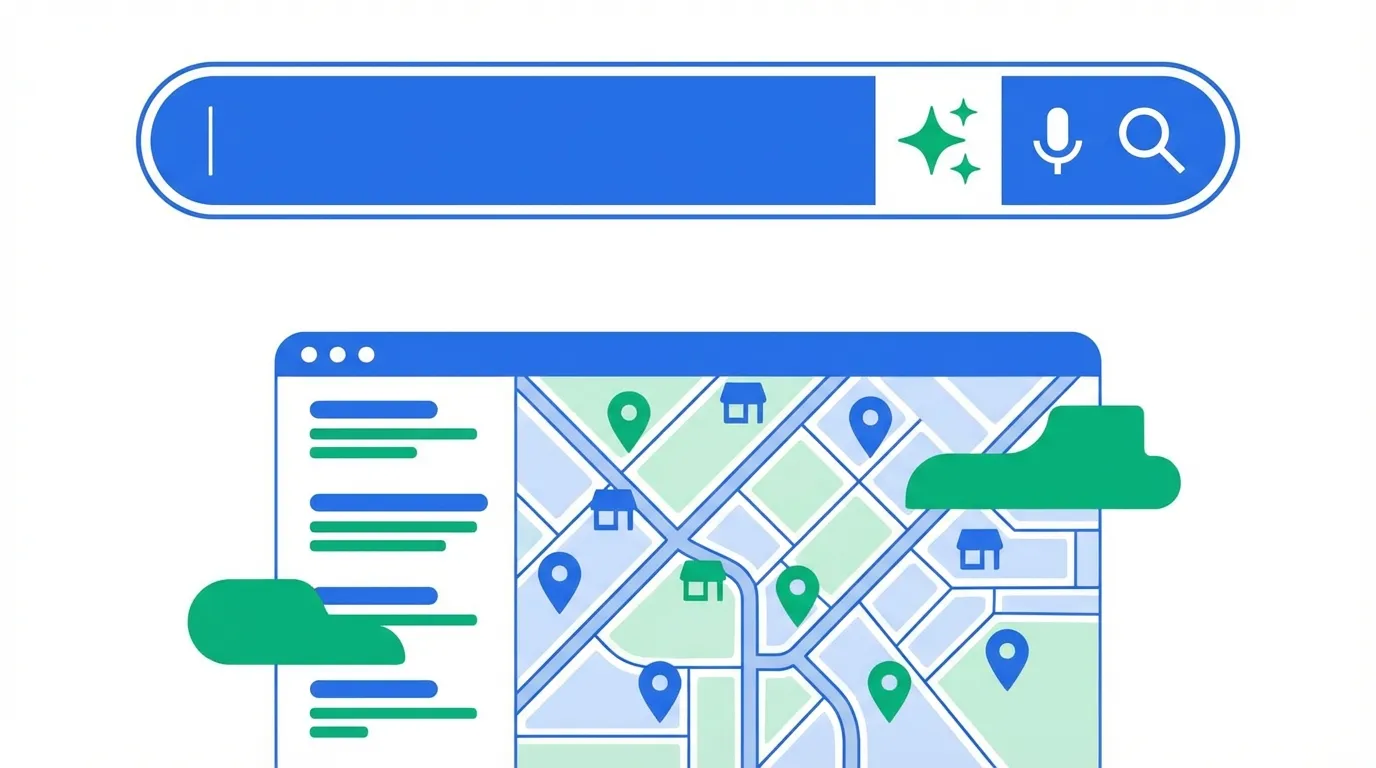 Google GeminiとGoogleマップを連携したAI検索のイメージ