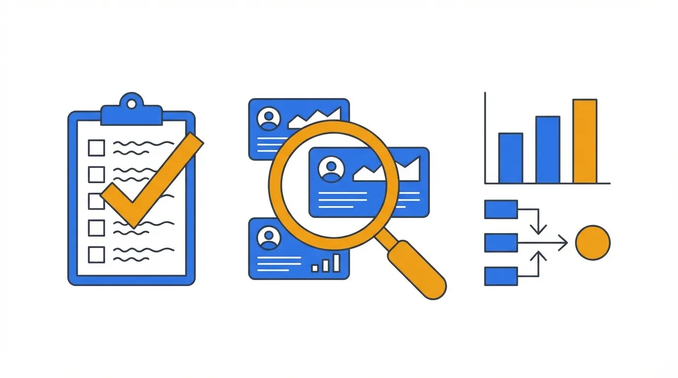 GEOコンサル会社を比較・選定するチェックリストのイメージ