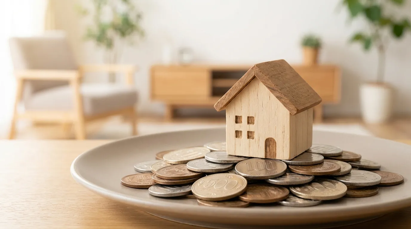 家の模型と貯金のイメージ