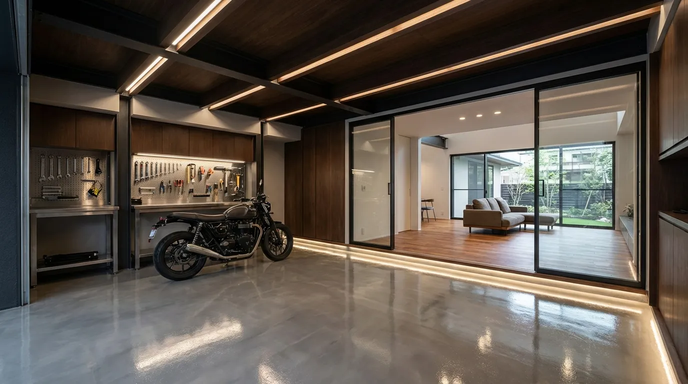 ガレージハウスの内部