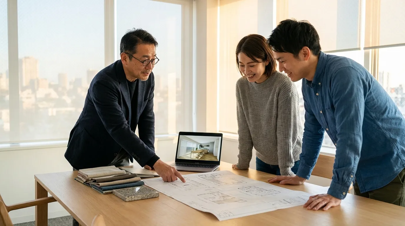 建築士との打ち合わせ風景