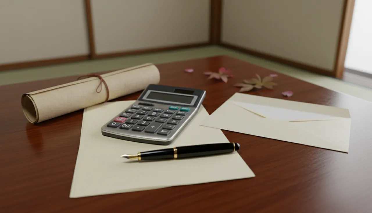 見積書と電卓の静物